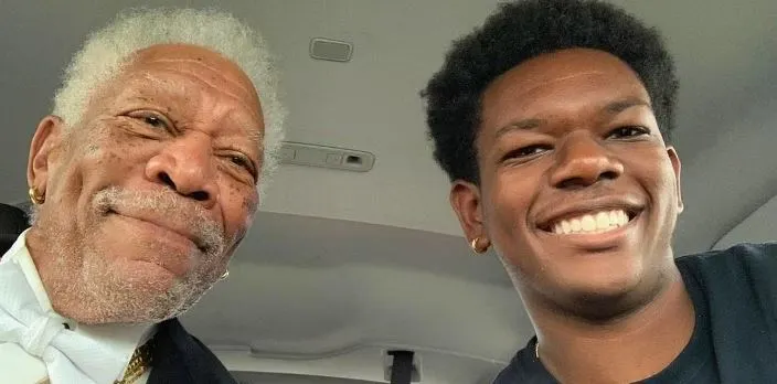 Morgan Freeman with son