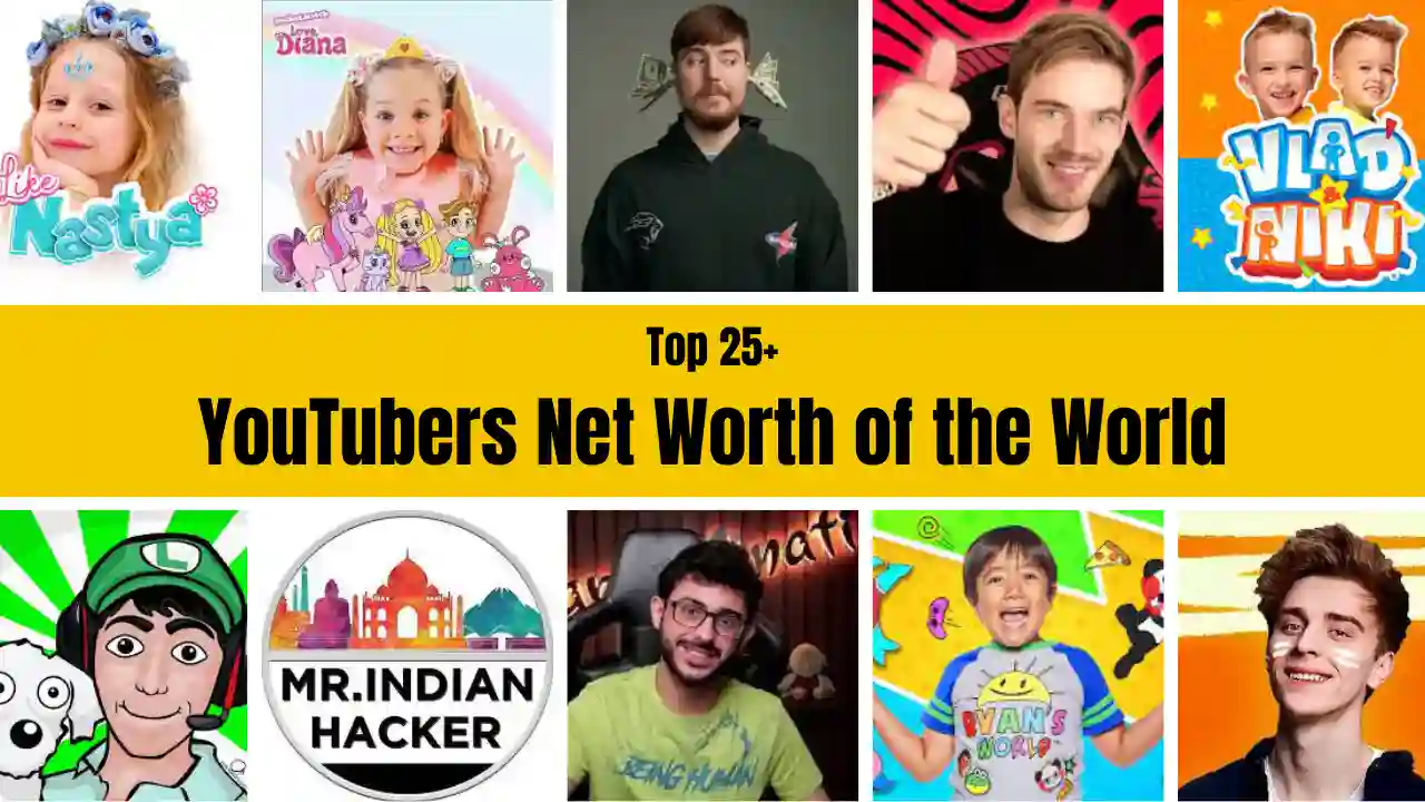 Top 25 YouTubers Net Worth of the World