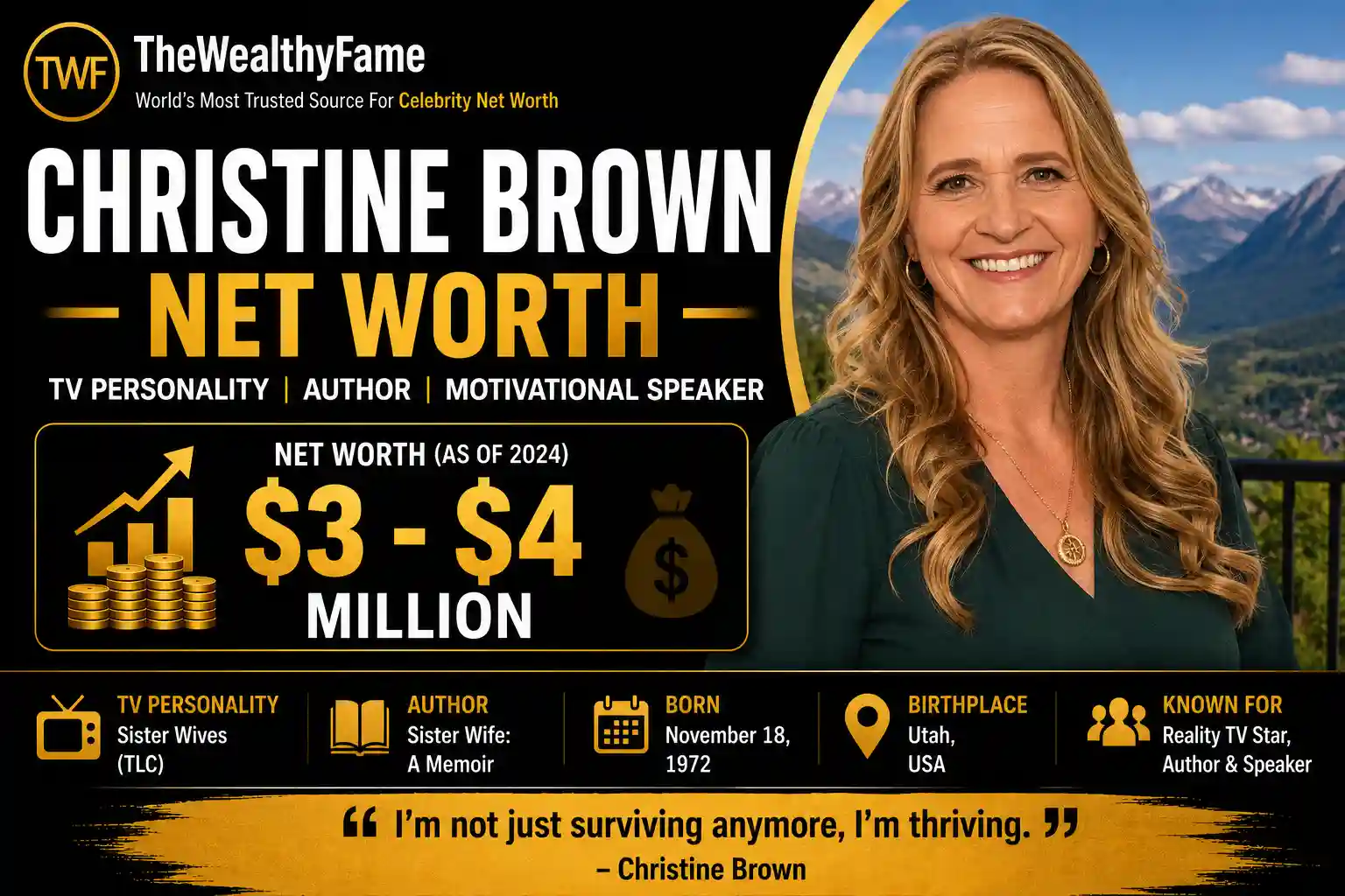 christine brown net worth